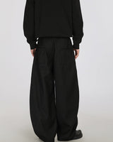 Pantaloni Twill a Gamba Larga Nero, vista posteriore
