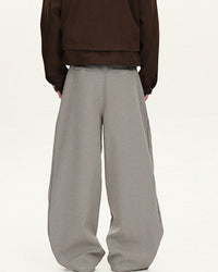 Pantaloni Wide-Leg in Lana a Quadri