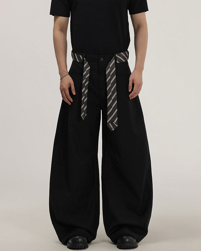 Pantaloni Wide-Leg da Uomo con Cintura Intrecciata