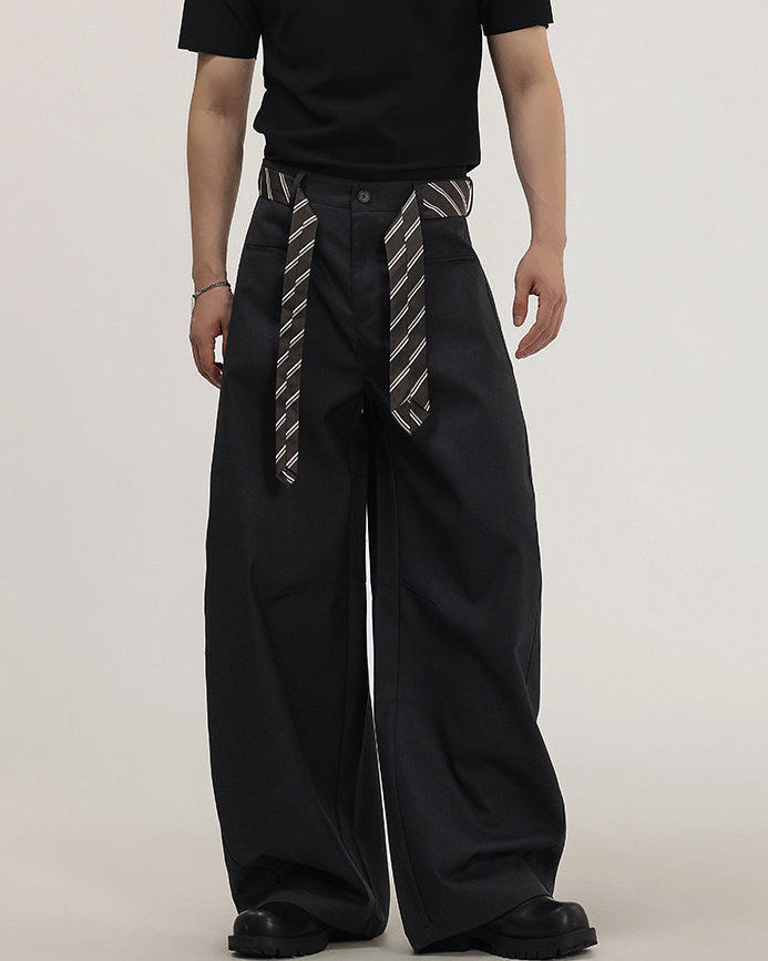 Pantaloni Wide-Leg da Uomo con Cintura Intrecciata