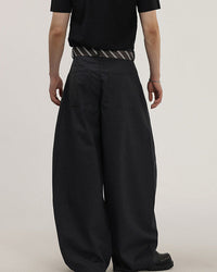 Pantaloni Wide-Leg da Uomo con Cintura Intrecciata