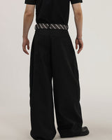 Pantaloni Wide-Leg da Uomo con Cintura Intrecciata