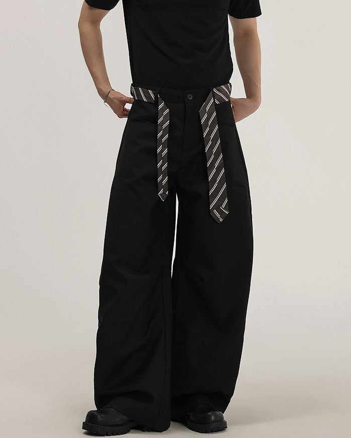 Pantaloni Wide-Leg da Uomo con Cintura Intrecciata