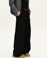 Jeans Utility con Zip Uomo Nero, vista laterale
