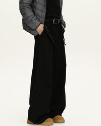 Jeans Utility con Zip Uomo Nero, vista laterale