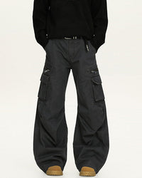 Jeans Cargo Utility Uomo Nero, vista laterale