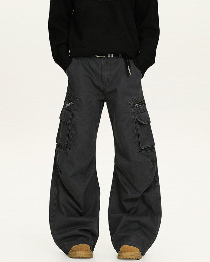 Jeans Cargo Utility Uomo Nero, vista laterale