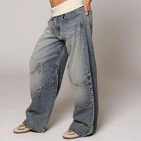 Jeans Baggy con Vita a Coste Y2K