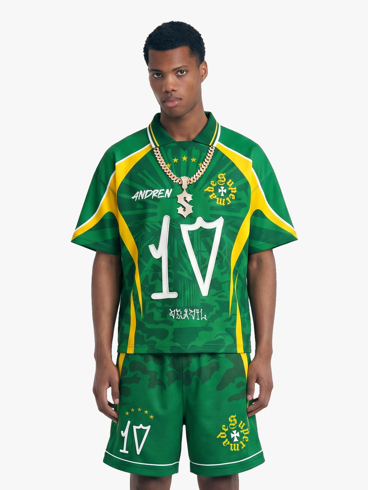 Completo Jersey Color Block Brasile — Vista 5