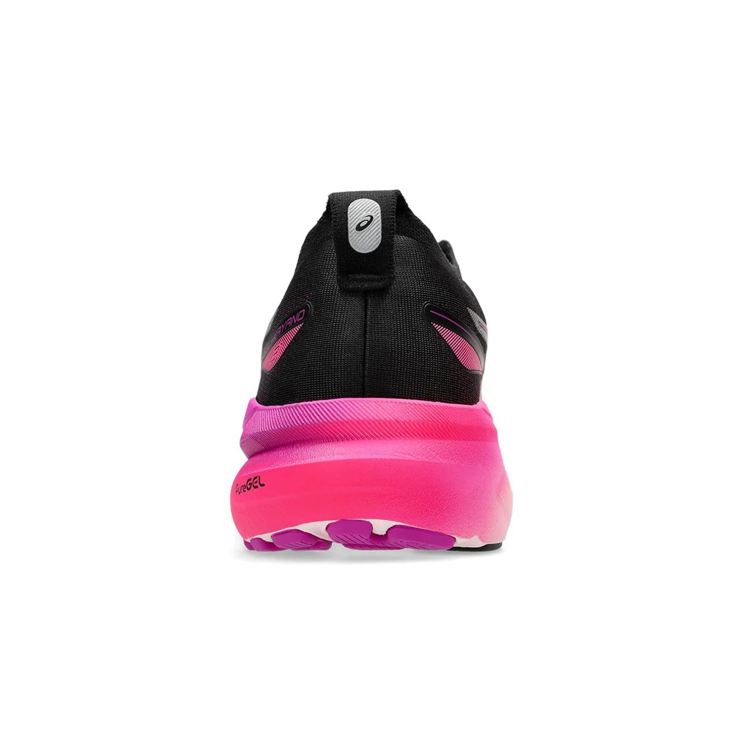 ASICS GEL-Kayano 31 womens running shoes in Black Purple — stability trainer, side view