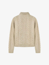 Maglione in Maglia Vintage Floreale con Zip 'Wheat Ear' — Vista 9