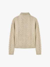 Maglione in Maglia Vintage Floreale con Zip 'Wheat Ear' — Vista 9
