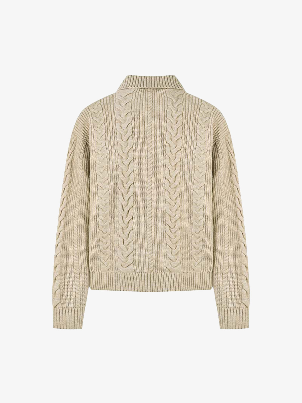 Maglione in Maglia Vintage Floreale con Zip 'Wheat Ear' — Vista 9