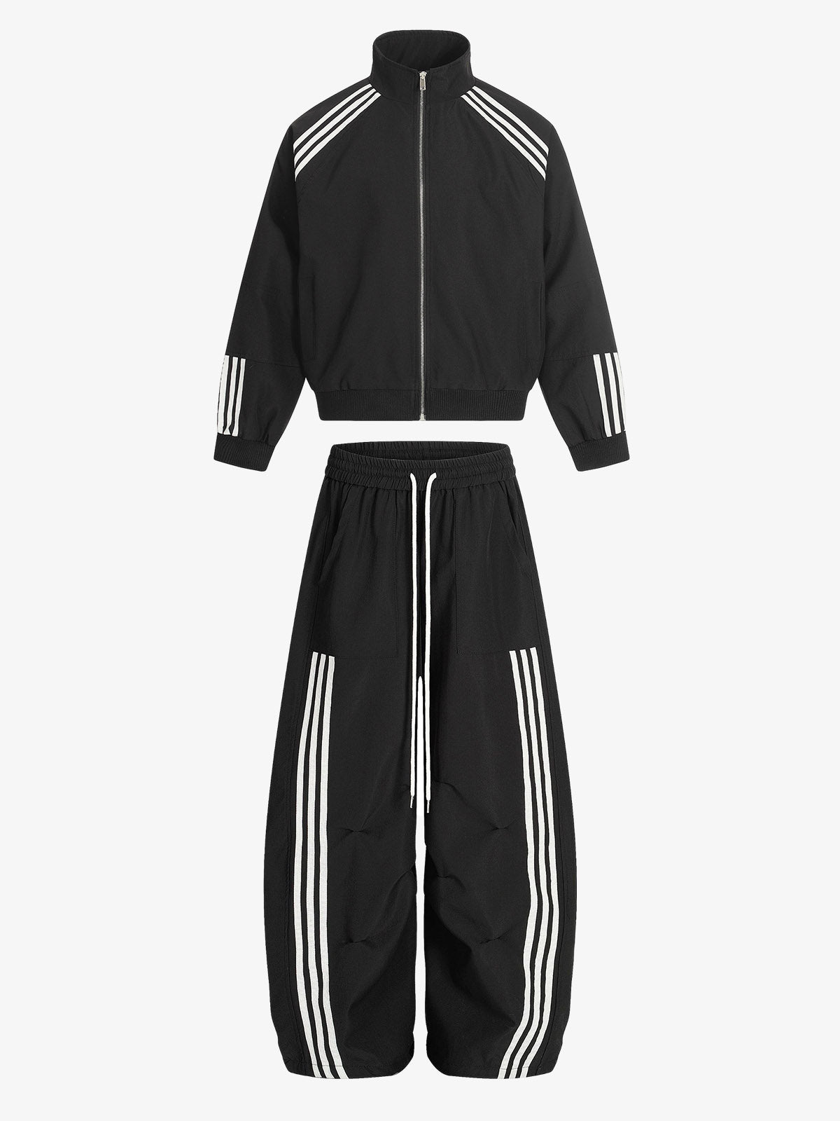 Completo Sportivo a Righe con Zip — Vista 2