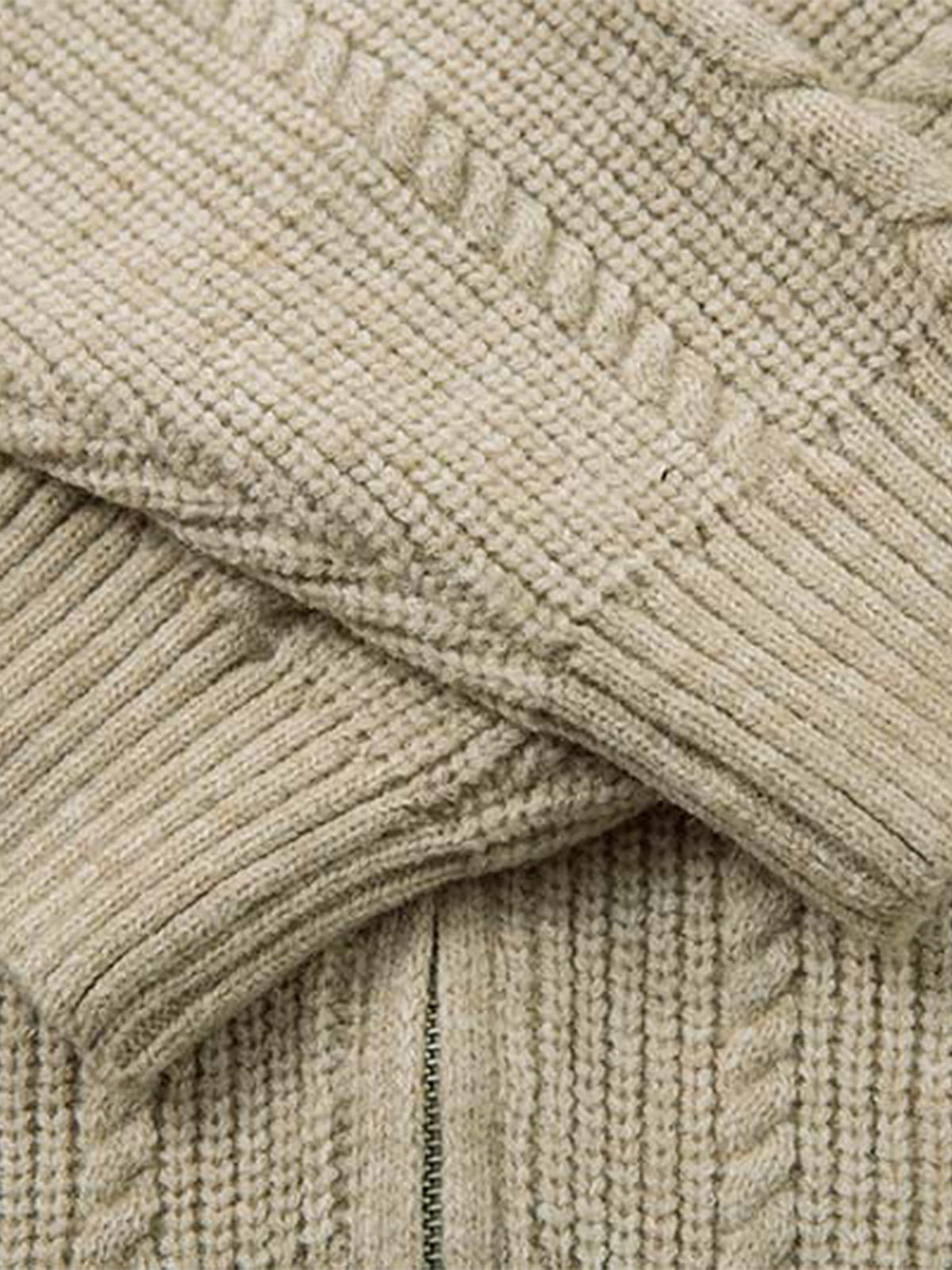 Maglione in Maglia Vintage Floreale con Zip 'Wheat Ear' — Vista 14