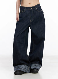 Jeans Baggy con Risvolto