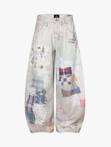 Jeans Vintage Washed con Stampa Collage — Vista 2