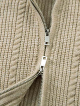 Maglione in Maglia Vintage Floreale con Zip 'Wheat Ear' — Vista 12