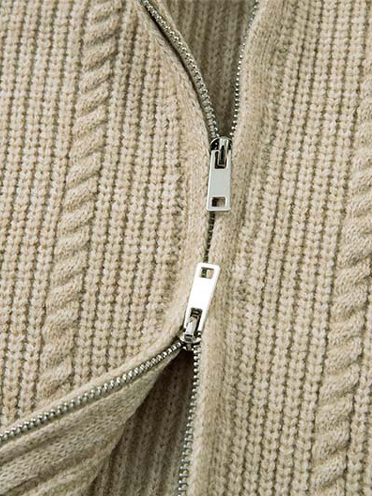 Maglione in Maglia Vintage Floreale con Zip 'Wheat Ear' — Vista 12