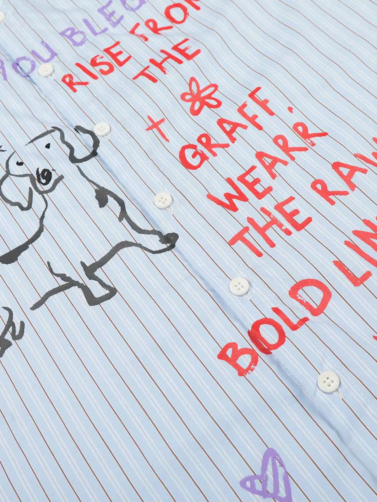 Camicia a Righe con Grafica Graffiti — Vista 8