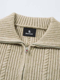 Maglione in Maglia Vintage Floreale con Zip 'Wheat Ear' — Vista 10