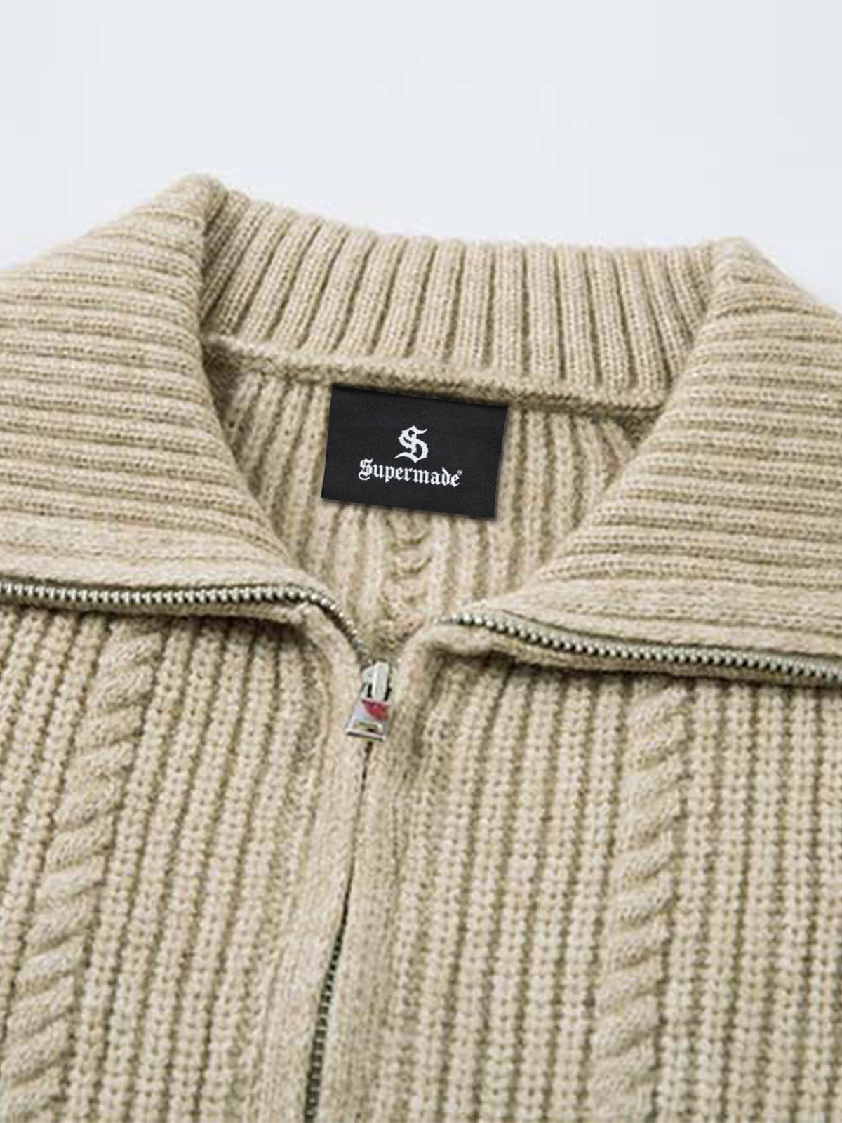 Maglione in Maglia Vintage Floreale con Zip 'Wheat Ear' — Vista 10
