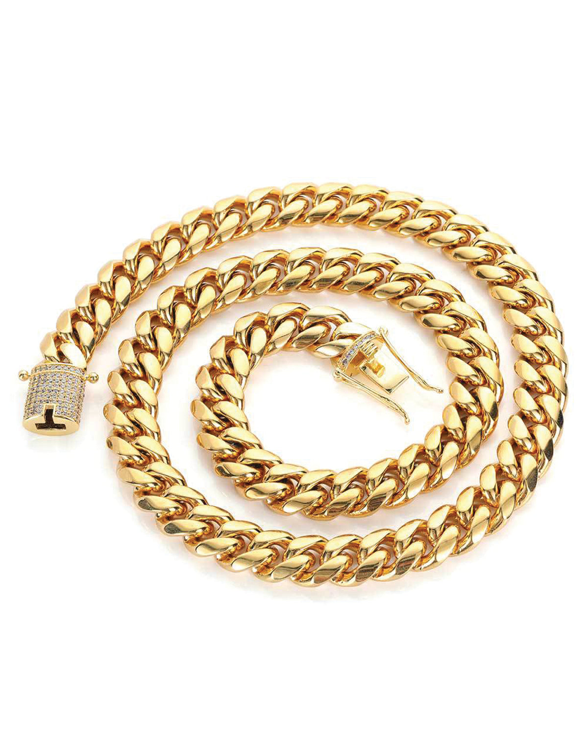 Collana a Catena Cubana Diamantata