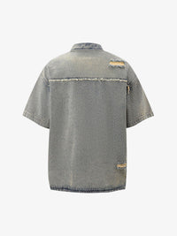 Completo in Denim Effetto Vissuto con Strappi — Vista 11
