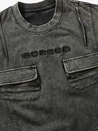 T-Shirt Washed Vintage Multitasche 'Pocket' — Vista 5