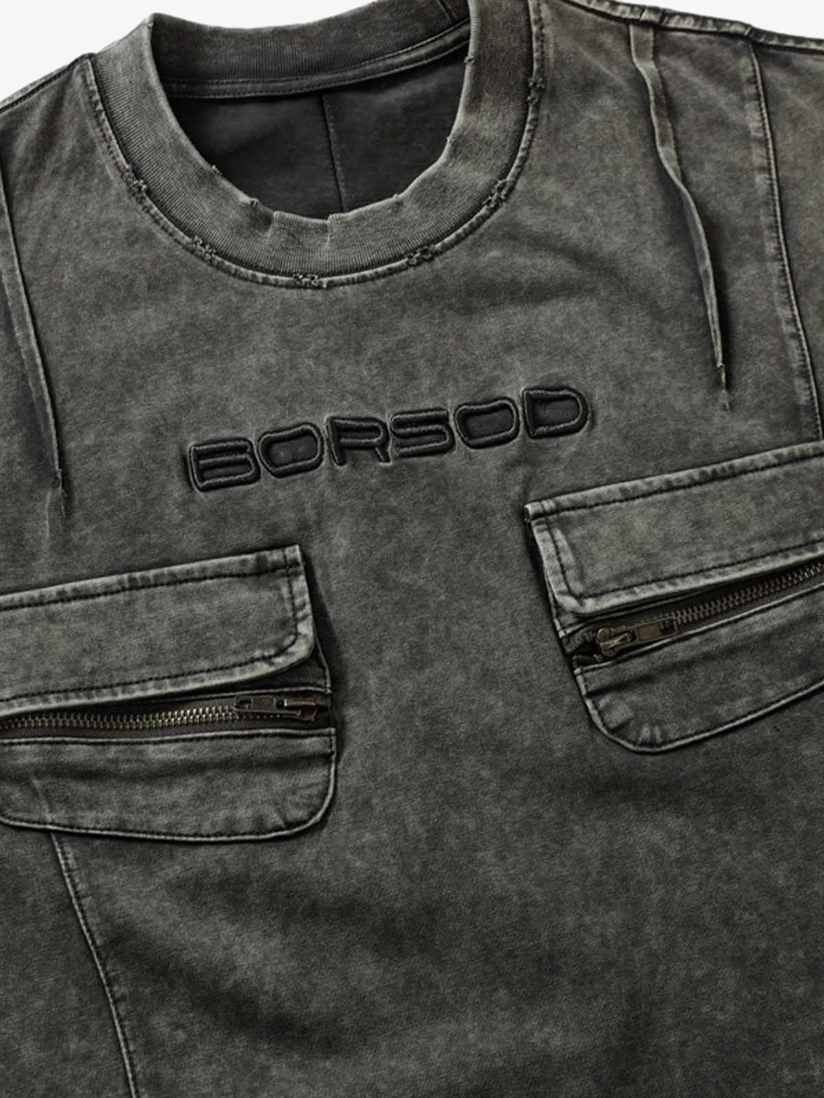 T-Shirt Washed Vintage Multitasche 'Pocket' — Vista 5