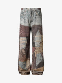 Jeans High Street Effetto Vissuto con Stampa Washed — Vista 2
