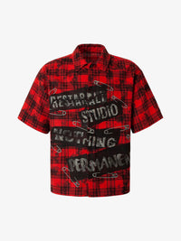 Camicia a Quadri con Stampa Pin Street