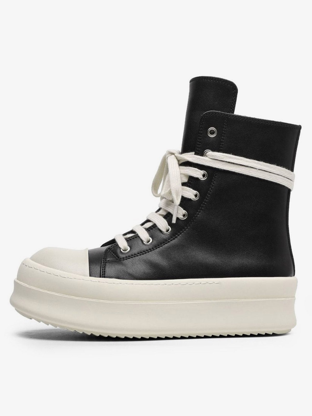 Sneakers Alte con Zip e Platform — Vista laterale