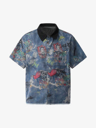 T-Shirt Graffiti Tie-Dye in Denim