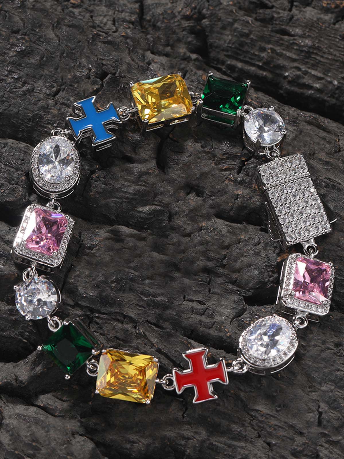 Collana con Croce e Zirconi 'Evil Eye' — Vista 2