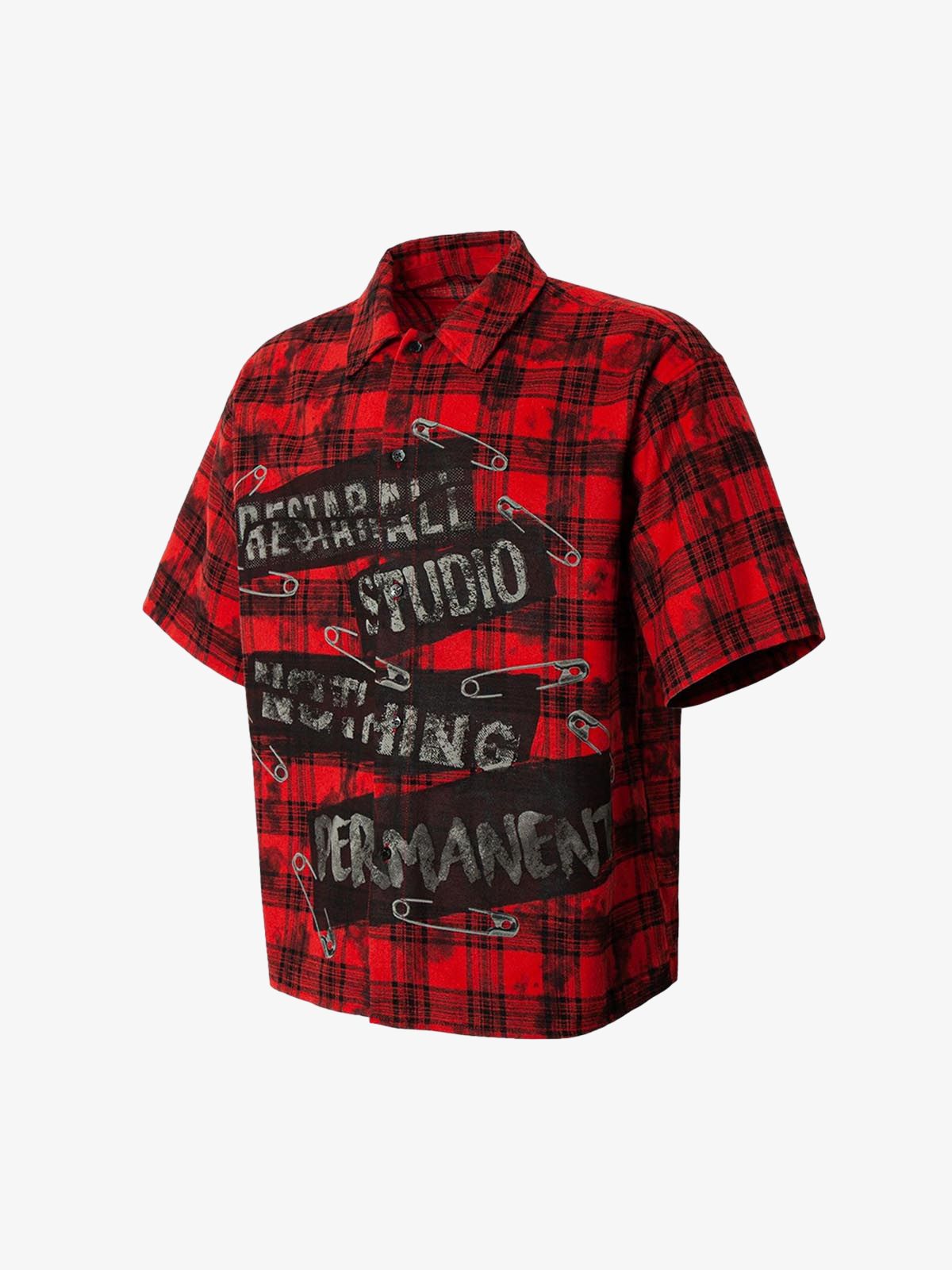 Camicia a Quadri con Stampa Pin Street — Vista 3