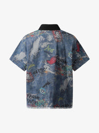 T-Shirt Graffiti Tie-Dye in Denim — Vista 6
