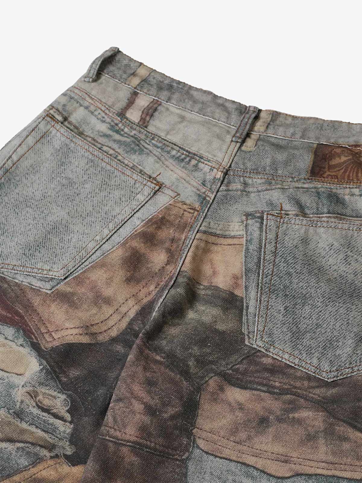 Jeans High Street Effetto Vissuto con Stampa Washed — Vista 13