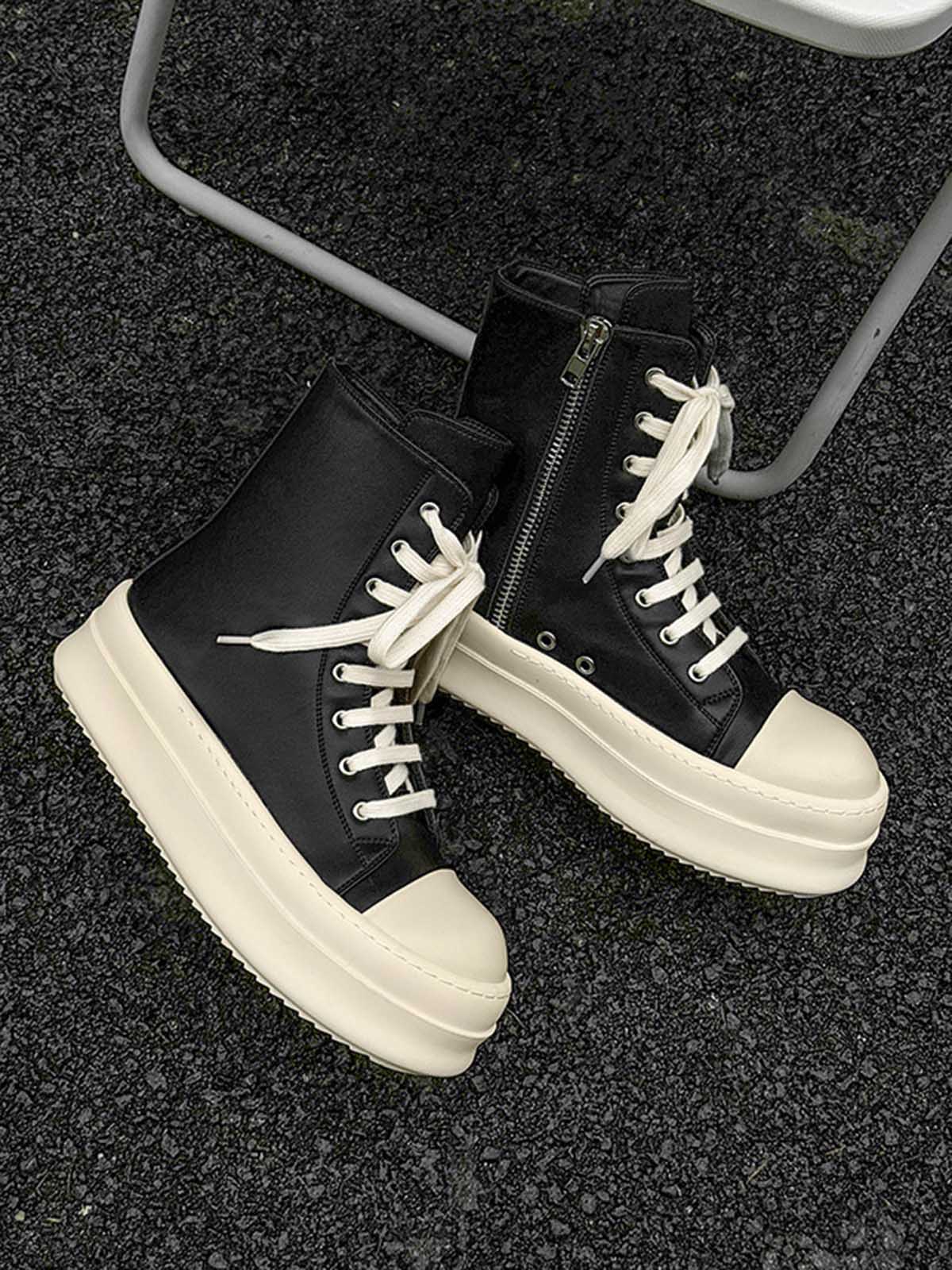 Sneakers Alte con Zip e Platform — Vista laterale