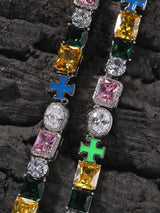 Collana con Croce e Zirconi 'Evil Eye' — Vista 5