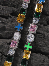 Collana con Croce e Zirconi 'Evil Eye' — Vista 5