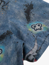 T-Shirt Graffiti Tie-Dye in Denim — Vista 8