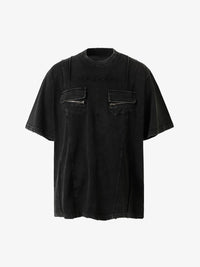 T-Shirt Washed Vintage Multitasche 'Pocket'