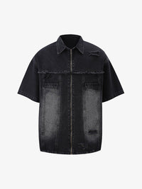 Completo in Denim Effetto Vissuto con Strappi — Vista 14