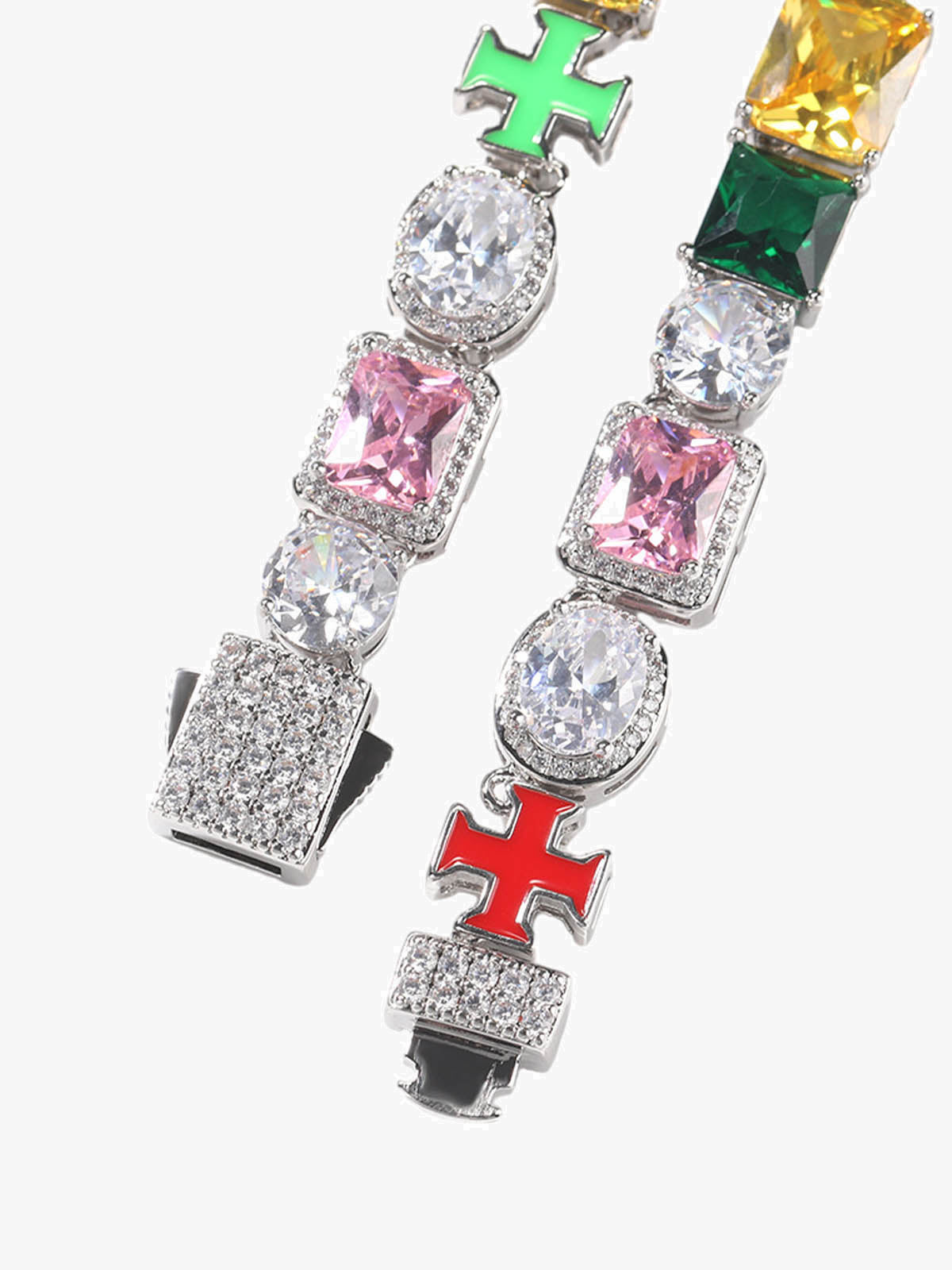 Collana con Croce e Zirconi 'Evil Eye' — Vista 7