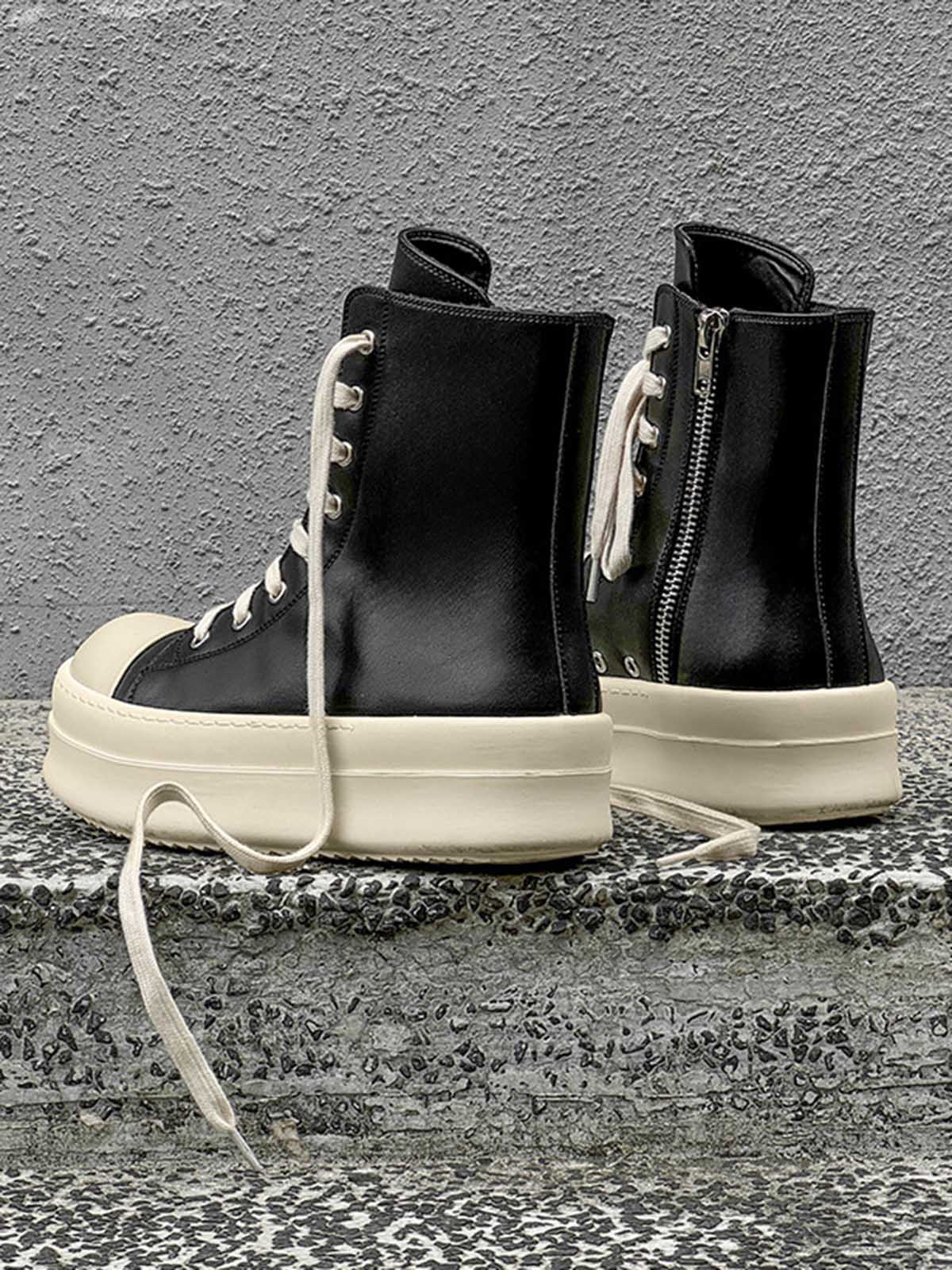 Sneakers Alte con Zip e Platform — Vista laterale