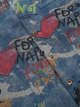 T-Shirt Graffiti Tie-Dye in Denim — Vista 9
