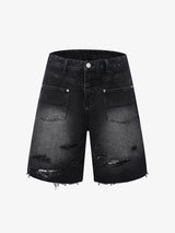 Completo in Denim Effetto Vissuto con Strappi — Vista 15