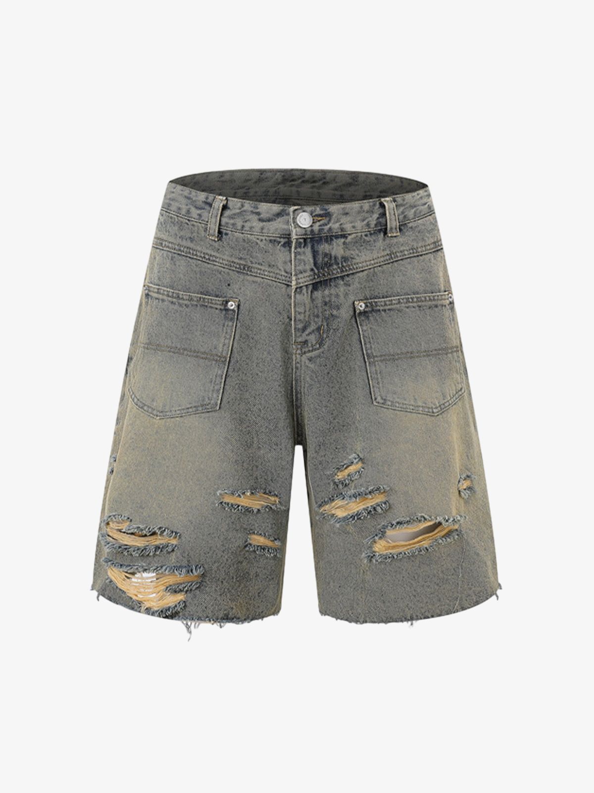 Completo in Denim Effetto Vissuto con Strappi — Vista 12
