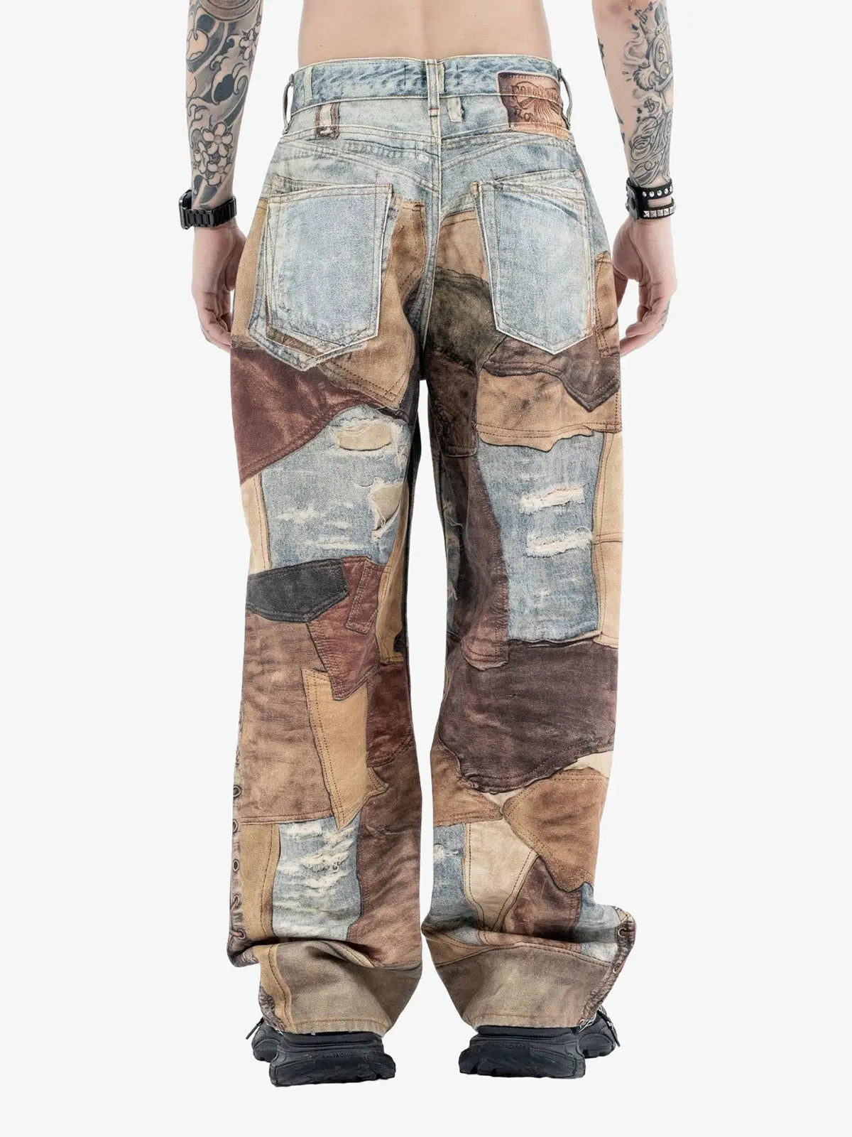 Jeans High Street Effetto Vissuto con Stampa Washed — Vista 8